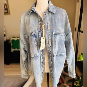 L.T.J. Light Blue Denim Jacket. SIZE M/L. NWT. RETAIL $108